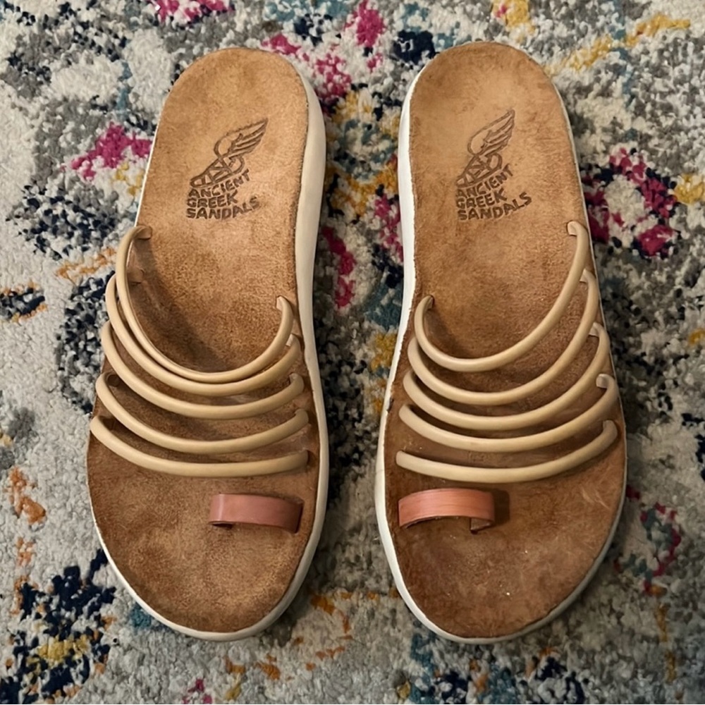 Ancient Greek Sandals Tan  Footbed Sandals